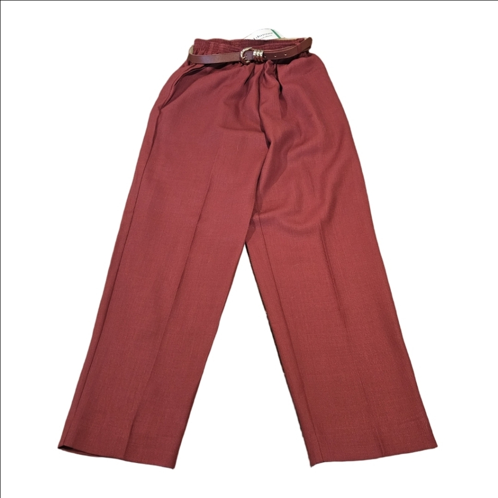 Women's Alfred Dunner NWT Wool Trousers Size 10 Claret (Burgandy)
